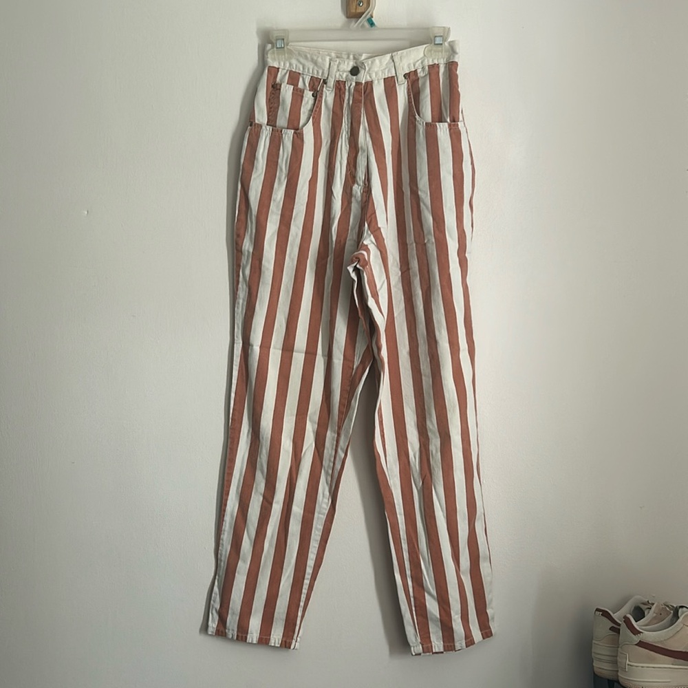 Vintage high waisted striped jeans